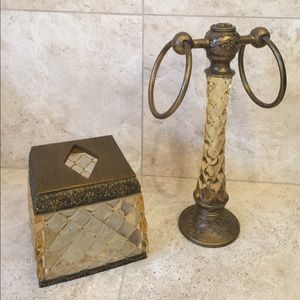Tissue box and towel holder